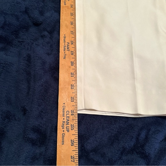 St. John Sport Creamy White Flat Pants 12 Lined Trousers Straight Legs Side Zip - Picture 12 of 12